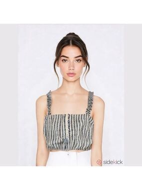 **3 for $15** Collective Concepts Stripe Pattern Crop (Sz XL)